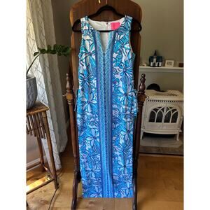 NWT Lilly Pulitzer Donna Maxi Romper Succulent Blue Popup Coronado Crab Size 2